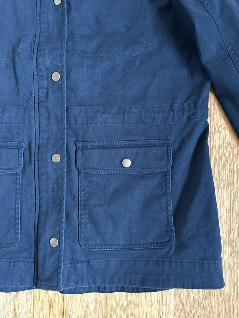 LL BEAN women’s utility jacket navy blue barn chore workwear size M - Picture 6 of 12